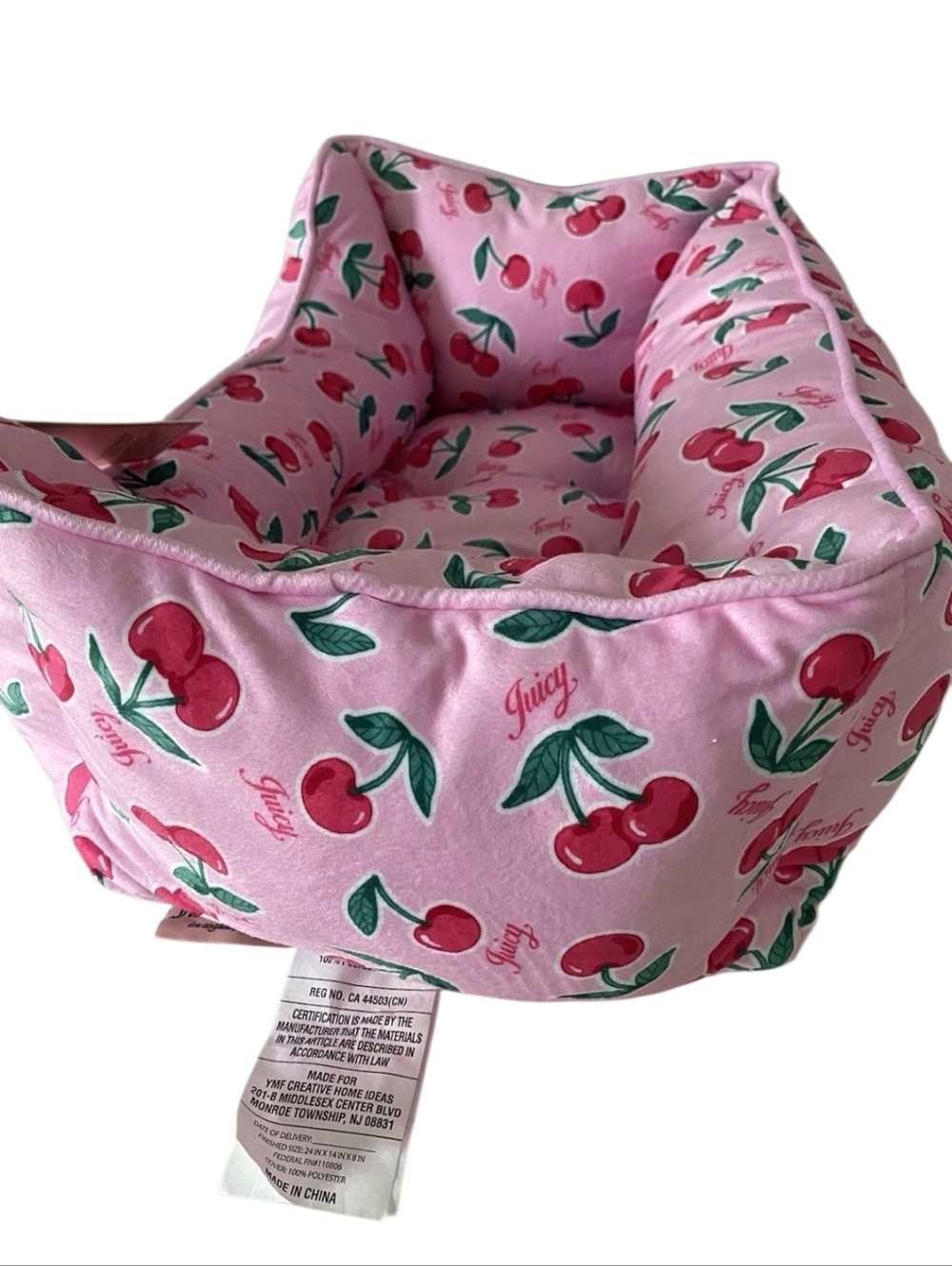 JUICY COUTURE Pink Cherry Print Pet Bed - Picture 2 of 8